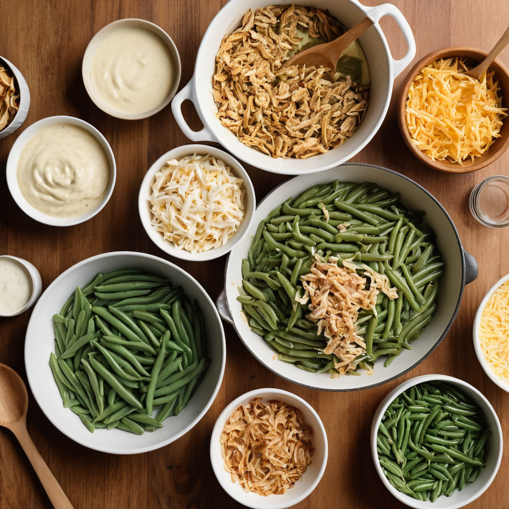 "Deliciously Creamy Green Bean Casserole with Chicken Soup"
